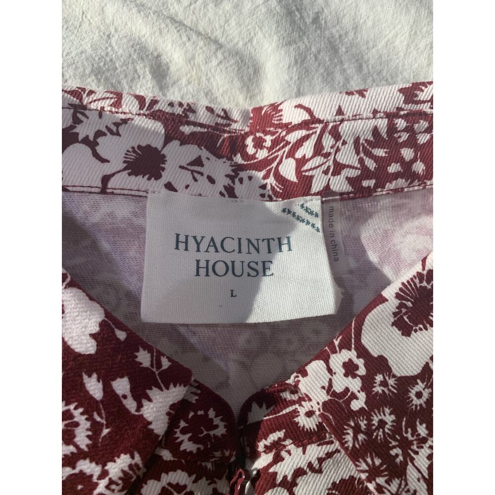 Tuckernuck Hyacynth House Maroon Bagonia Floral Front Zip Mini Dress Large - Picture 9 of 12